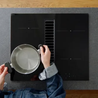 TACKNAN plita inductie/hota integrata, IKEA 300 negru, 60 cm