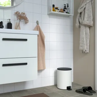 TURRIDNING cos cu pedala, alb/antracit, 9 l