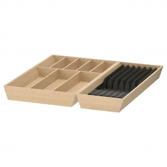 UPPDATERA tava tacamuri/tava+suport cutite, bambus deschis, 52x50 cm