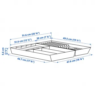 UPPDATERA tava tacamuri/tava+suport cutite, bambus deschis, 52x50 cm
