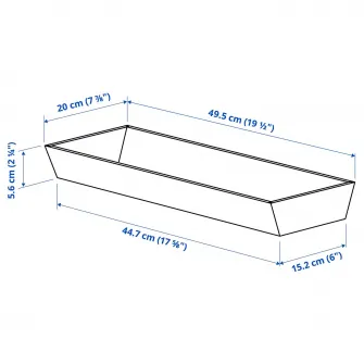 UPPDATERA tava+suport cutite, bambus deschis/antracit, 20x50 cm