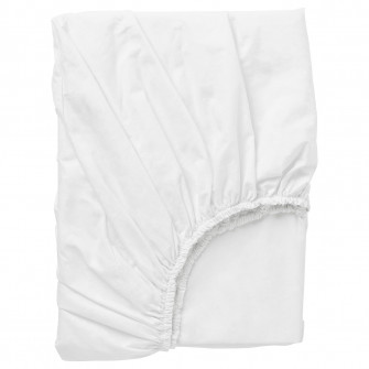 IKEA DVALA Cearsaf cu elastic, alb, 140x200 cm