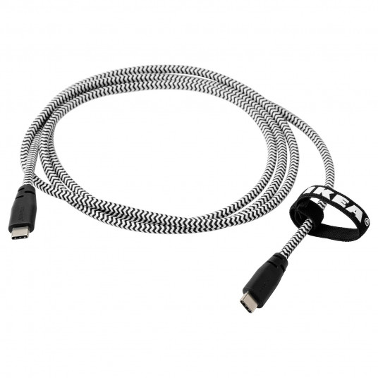 Ikea Lillhult Cablu Usb Tip C Pentru Usb C Negru Alb 1 5 M