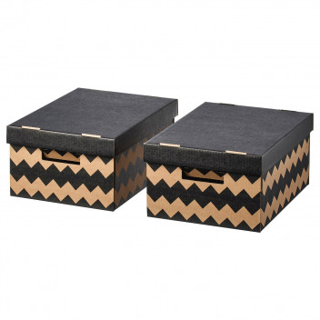 Pingla Cutie Cu Capac Negru Natur 56x37x36 Cm Ikea