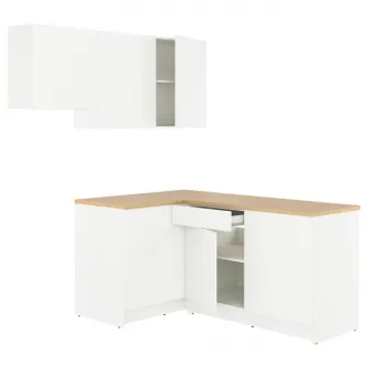 IKEA KNOXHULT Bucatarie colt, alb + servicii de modelare si vizualizare CADOU