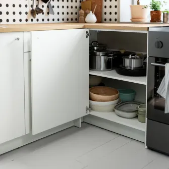 IKEA KNOXHULT Bucatarie colt, alb + servicii de modelare si vizualizare CADOU
