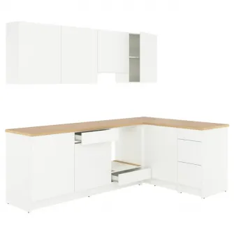 IKEA KNOXHULT Bucatarie colt, alb + servicii de modelare si vizualizare CADOU