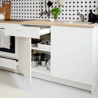 IKEA KNOXHULT Bucatarie colt, alb + servicii de modelare si vizualizare CADOU