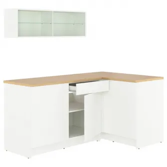 IKEA KNOXHULT Bucatarie colt, alb + servicii de modelare si vizualizare CADOU