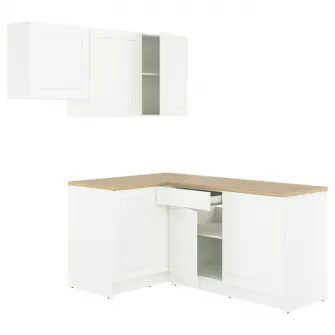 IKEA KNOXHULT Bucatarie colt, alb cadru + servicii de modelare si vizualizare CADOU