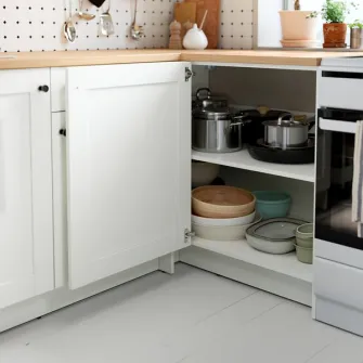 IKEA KNOXHULT Bucatarie colt, alb cadru + servicii de modelare si vizualizare CADOU