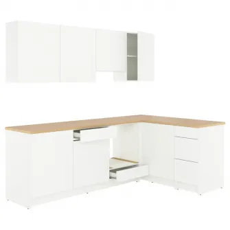 IKEA KNOXHULT Bucatarie colt, alb cadru + servicii de modelare si vizualizare CADOU