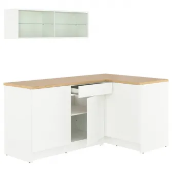 IKEA KNOXHULT Bucatarie colt, alb cadru + servicii de modelare si vizualizare CADOU