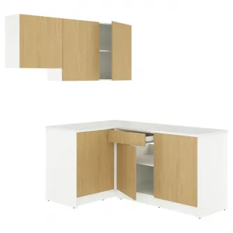 IKEA KNOXHULT Bucatarie colt, aspect stejar + servicii de modelare si vizualizare CADOU