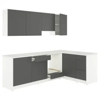 IKEA KNOXHULT Bucatarie colt, gri inchis + servicii de modelare si vizualizare CADOU