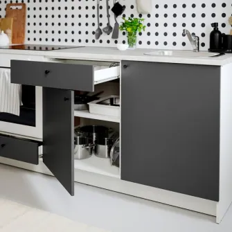 IKEA KNOXHULT Bucatarie colt, gri inchis + servicii de modelare si vizualizare CADOU