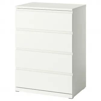 STORKLINTA Comoda 4 sertare, alb, 70x50x98 cm