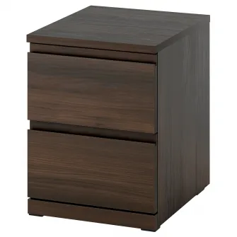 STORKLINTA comoda 2 sertare, maro-i aspect stejar, 40x50x53 cm