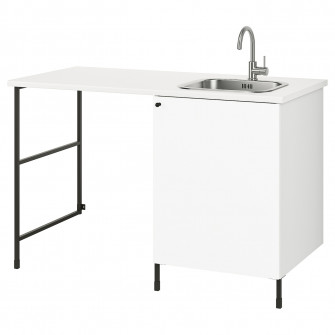 ENHET Ansamblu depozitare, antracit/alb, 139x63.5x87.5