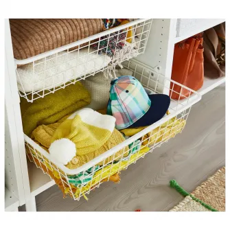 IKEA HJALPA Cos metalic, alb, 60x55 cm