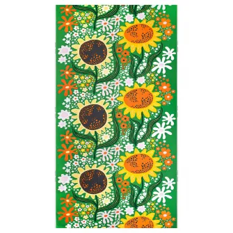 IKEA CAFEBITRADE Metraj pre-taiat, verde/multicolor model floral, 150x300 cm