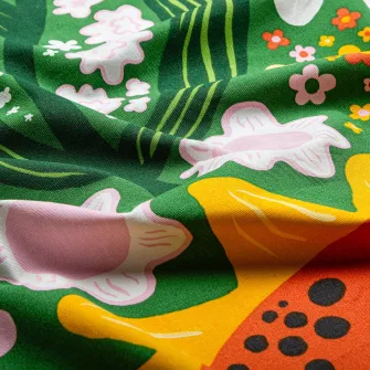 IKEA CAFEBITRADE Metraj pre-taiat, verde/multicolor model floral, 150x300 cm