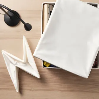 IKEA DRONA Capac, alb textil, 39x34 cm