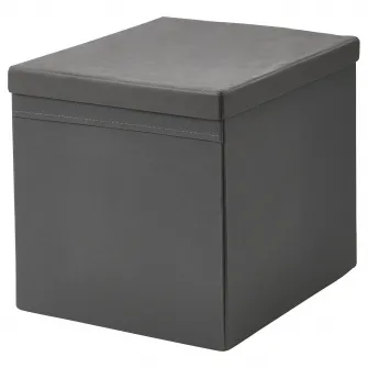 IKEA DRONA Cutie cu capac, gri inchis, 34x39x33 cm