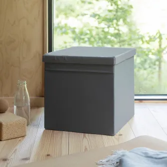 IKEA DRONA Cutie cu capac, gri inchis, 34x39x33 cm