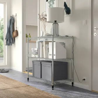 IKEA DRONA Cutie cu capac, gri inchis, 34x39x33 cm