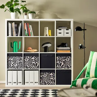 IKEA DRONA Cutie, negru/alb murdar, 33x38x33 cm