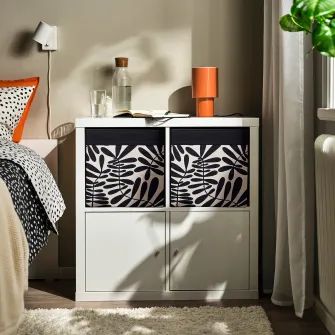 IKEA DRONA Cutie, negru/alb murdar, 33x38x33 cm
