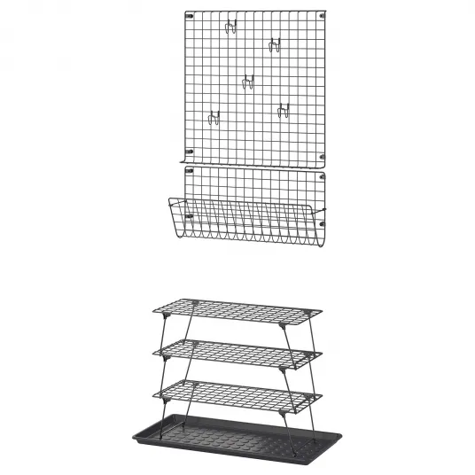 IKEA GREJIG / BAGGMUCK Mobilier pentru hol, set 6 piese, gri