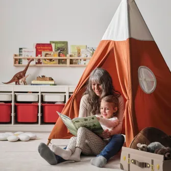 IKEA HOVLIG Cort pentru copii, rosu-maro