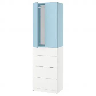 IKEA LASTARE Combinatie dulap, alb/albastru, 60x42x201 cm