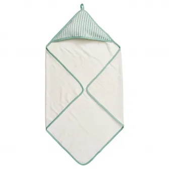 IKEA LEN Prosop cu gluga bebe, alb albastru/dungat, 80x80 cm