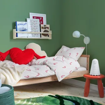 IKEA LOVSANGARE Husa pilota+fata perna, model acadea/flanela, 150x200/50x60 cm