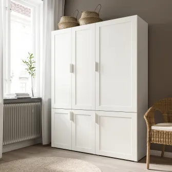 IKEA SANNIDAL Usa cu balamale cu amortizor, alb, 60x120 cm