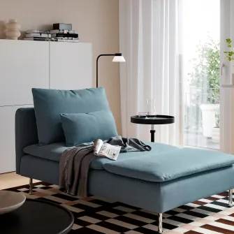 IKEA SODERHAMN Sezlong, Fridtuna gri inchis-albastru