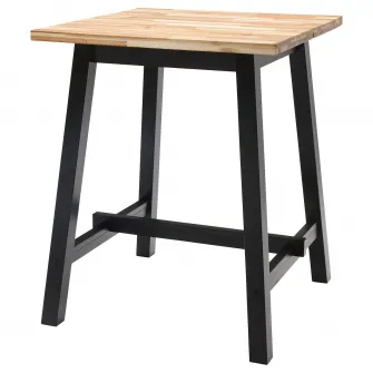 IKEA SKOGSTA Masa, inaltimea blatului acacia/negru, 74x74 cm