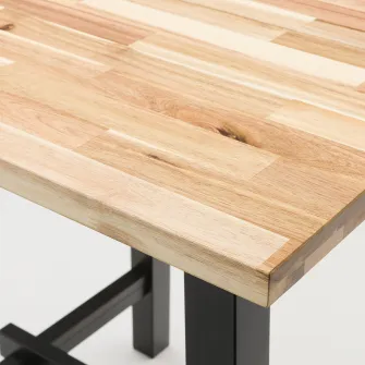 IKEA SKOGSTA Masa, inaltimea blatului acacia/negru, 74x74 cm