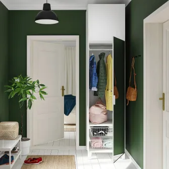 IKEA STRAUMEN Usa cu balamale cu amortizor, oglinda, 60x180 cm