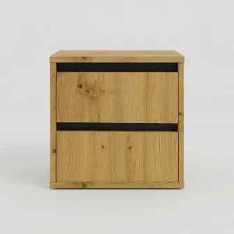 Тумба прикроватная 4home Ideea, 40x40x35 см, 2 ящика, Дуб Артизан/Графитовый Серый