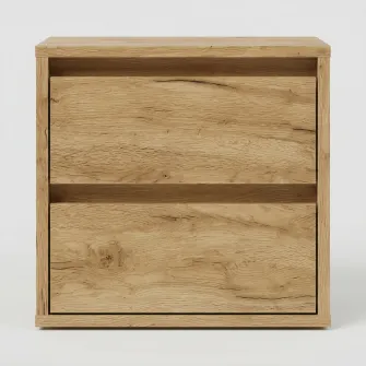 Тумба прикроватная 4home Ideea, 40x40x35 см, 2 ящика, Дуб Крафт Серый/Сатин