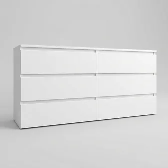 Комод 4home Ideea K, 76x160x42 см, 6 ящиков, Нимфея Альба/Нимфея Альба