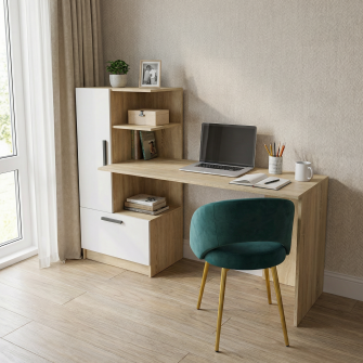 Masa 4home Standard (L), 150x120x60 cm, Stejar Sonoma/Nimfea Alba