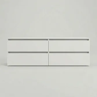 Comoda TV 4home Ideea, 52x180 cm, 2x2 sertare, Nimfea Alba/Nimfea Alba