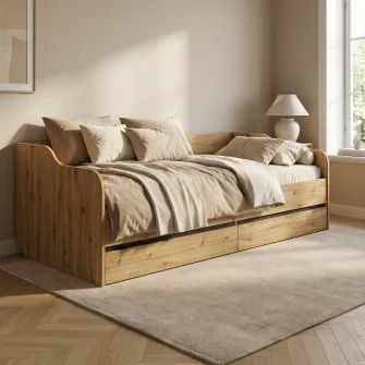 Pat 4home Ideea 200x90 cm, Stejar Artizanal/Gri Grafit