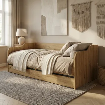 Pat 4home Ideea 200x90 cm, Stejar Artizanal/Gri Grafit