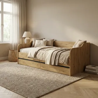Pat 4home Ideea 200x90 cm, Stejar Artizanal/Gri Grafit